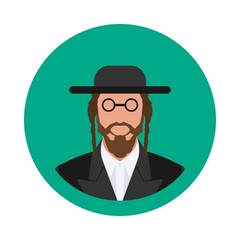 flat icon is an Orthodox Jew