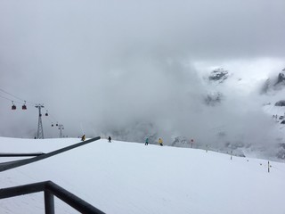 Fog in mountains. Switzerland