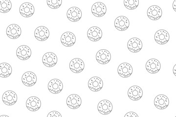 Vector donut pattern. Donut seamless background