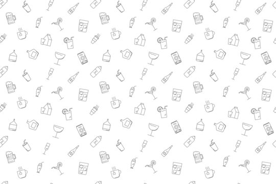 Vector drink pattern. Drink seamless background