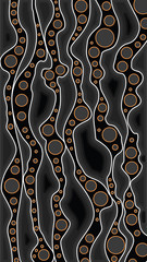 Connection concept, Aboriginal art vector background with river, Landscape Illustration of aboriginal river 