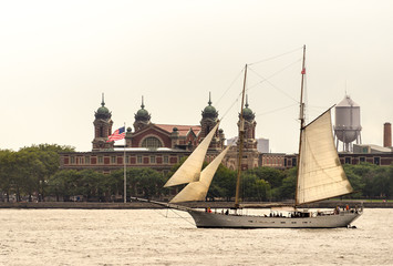 Ellis Island in Manhattan Bay