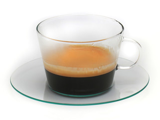 Espresso in glass cup