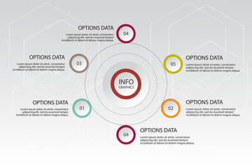 Vector infographic elements.Business infographics. Marketing icons can be used for workflow layout. Business concept with 6 options, steps or processes.