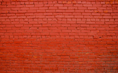 bright red brick wall texture background