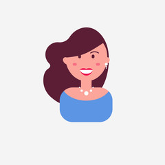 Colorful vector avatar of smiling sexy woman