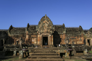 Naklejka premium Phnom Rung is from an ancient Khmer word in Tapek Seb district, Chalerm Phra Khiat District, Buriram Province. It is one of the most beautiful and important Khmer ancient monuments in Thailand.