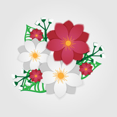 Paper cut flowers. Vector stock.