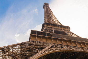View from below of eiffel tower