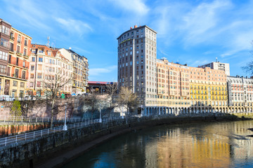 bilbao old town view on sunny day, Spain