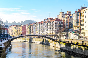 Obraz premium bilbao old town view on sunny day, Spain