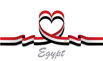 Egypt flag and love ribbon