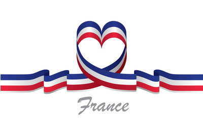 france flag and love ribbon