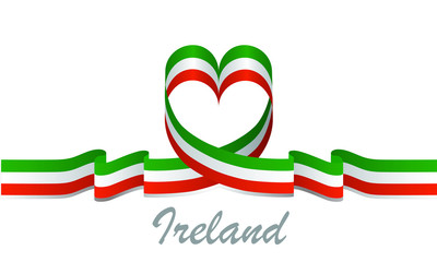ireland flag and love ribbon