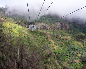 Cable car from Monte to Botanical Gardens in Madiera