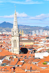 Fototapeta premium panoramic views of bilbao old town roofs, spain