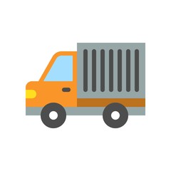 Simple truck, transportation icon, flat design
