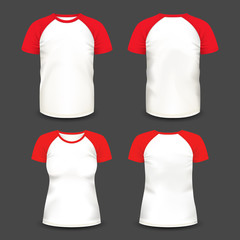 Short raglan sleeve realistic volumetric t-shirts