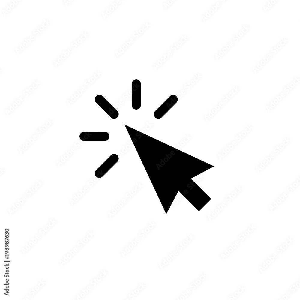 Fototapete Arrow pointer vector icon of arrow pointer clicking for cursor click button