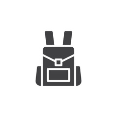 Backpack vector icon. filled flat sign for mobile concept and web design. School rucksack simple solid icon. Symbol, logo illustration. Pixel perfect vector graphics