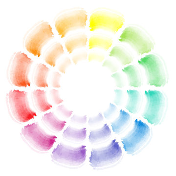 vector watercolor brush strokes sampler - full color theory