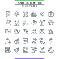 Business management line icons