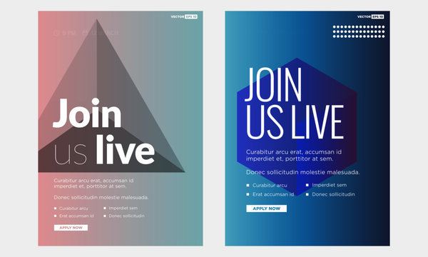 Join Us Live Poster Template With Text Date And Venue Placeholders