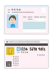 マイナンバーの個人番号カードのイラスト素材