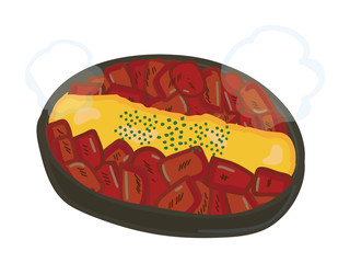 チーズタッカルビのイラスト素材