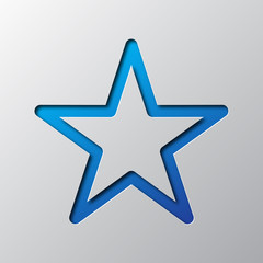 Star cut from paper. Vector illustration