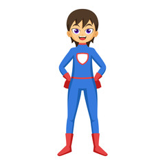 Girl Superhero Vector Illustration Cartoon Style