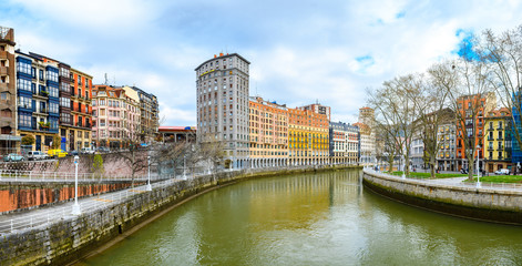 bilbao old town view on sunny day, Spain
