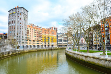 Obraz premium bilbao old town view on sunny day, Spain