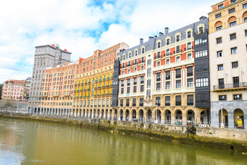 Obraz premium bilbao old town view on sunny day, Spain