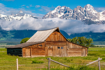 Old barn in Grand Teton Mountains