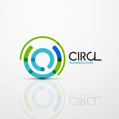 Abstract swirl lines symbol, circle logo icon