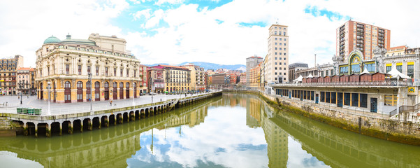 bilbao old town view on sunny day, Spain