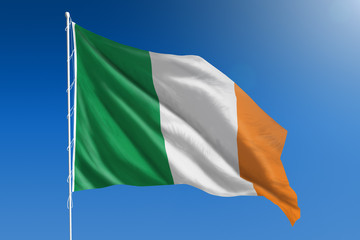 Ireland flag and blue sky