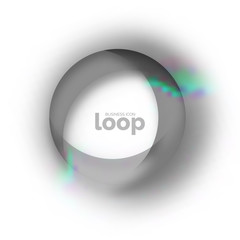 Loop circle business icon, created with glass transparent color shapes