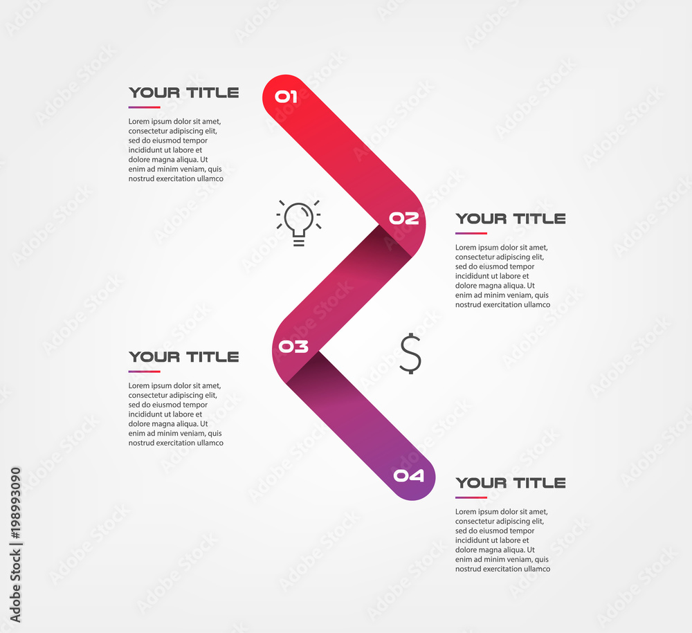 Poster Snake icons timelines, gradient infographics. Some of chart, graph, processes. Vector business template for presentation. Can be used for workflow layout, diagram, banner, web design