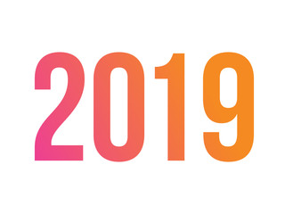 Vector gradient standard font word year 2019