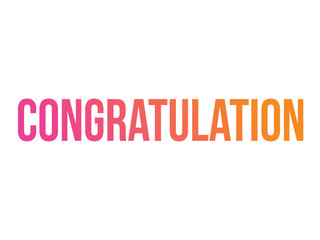 Vector gradient isolated standard font word CONGRATULATION