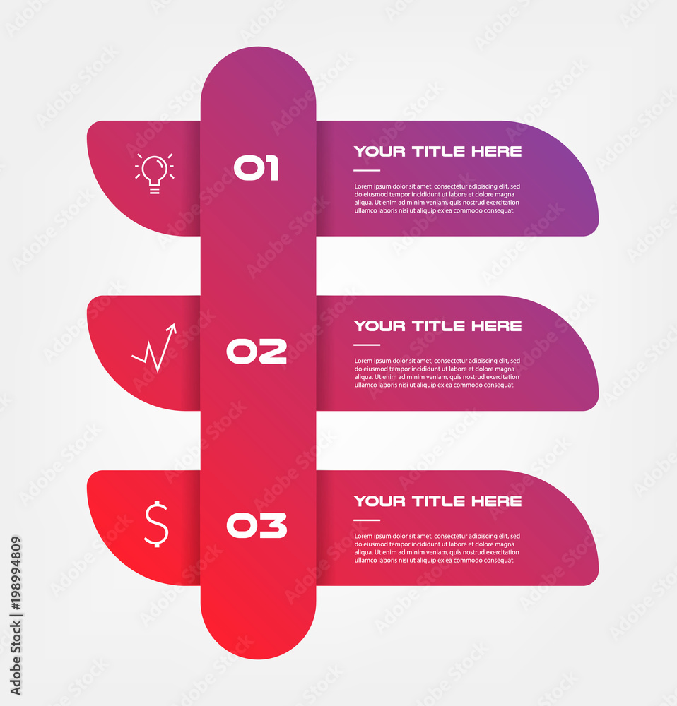 Fototapete ribbon-snake icons timelines, gradient infographics. some of chart, graph, processes. vector busines
