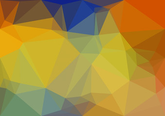Abstract blue and yellow polygonal texture background. Geometric pattern for graphic design. Can be used as gradient or wallpaper. 