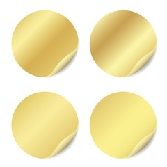 Vector set of blank stickers isolated on white background. Round stickers for advertising design. 
