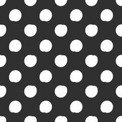 Big polka dots background. handdrawn stylish texture in black and white. Monochrome seamless pattern