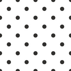 Seamless pattern with polka dots illustration. Handdrawn stylish texture. Black and white pattern