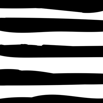 Striped black and white background. Handpainted stripped texture. Brush lines