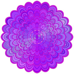 Purple abstract floral mandala ornament design - circular vector love concept graphic