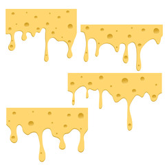 A dripping cheese on a white background. Vector illustration
